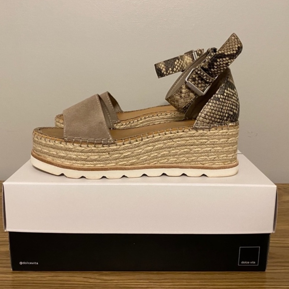 Dolce Vita Tan and Brown Espadrille Sandals